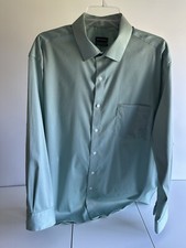 Can Heusen Men's Green Shirt Size 17 171/2 XL