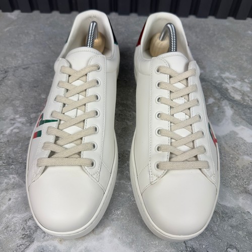 Gucci Ace Low Sneakers White Leather Red Green Logo 8 G or 8.5 US 42 EUR * - Picture 7 of 24