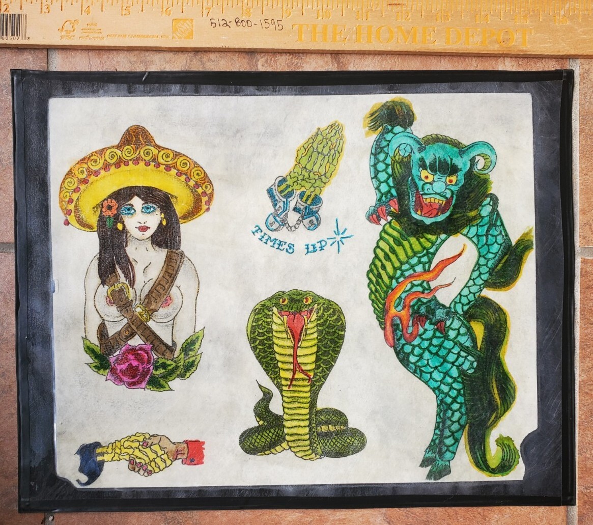 額縁 Old school tattoo FLASH graphic Sailor Jerry Traditional Vintage Style Tattoo Flash 5 Sheets