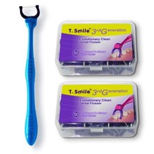 T.Smile Evolutionary Clean Dental Flossers Kit of Refills Plus Long Handle 1 ...