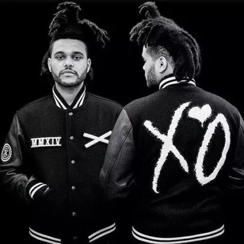 The Weeknd XO Jacket Bomber Black Wool Varsity Letterman Leather