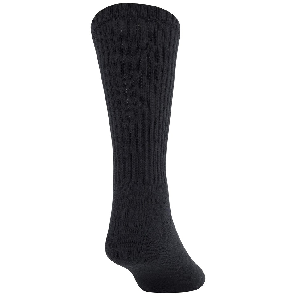 GOLDTOE Men's 656s Cotton Crew Athletic Socks Multipairs Black (6Pairs