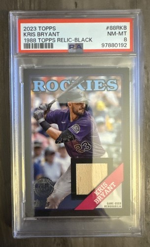 2023 Topps Baseball Relics Black Rockies Kris Bryant 29/199 #88RKB PSA 8