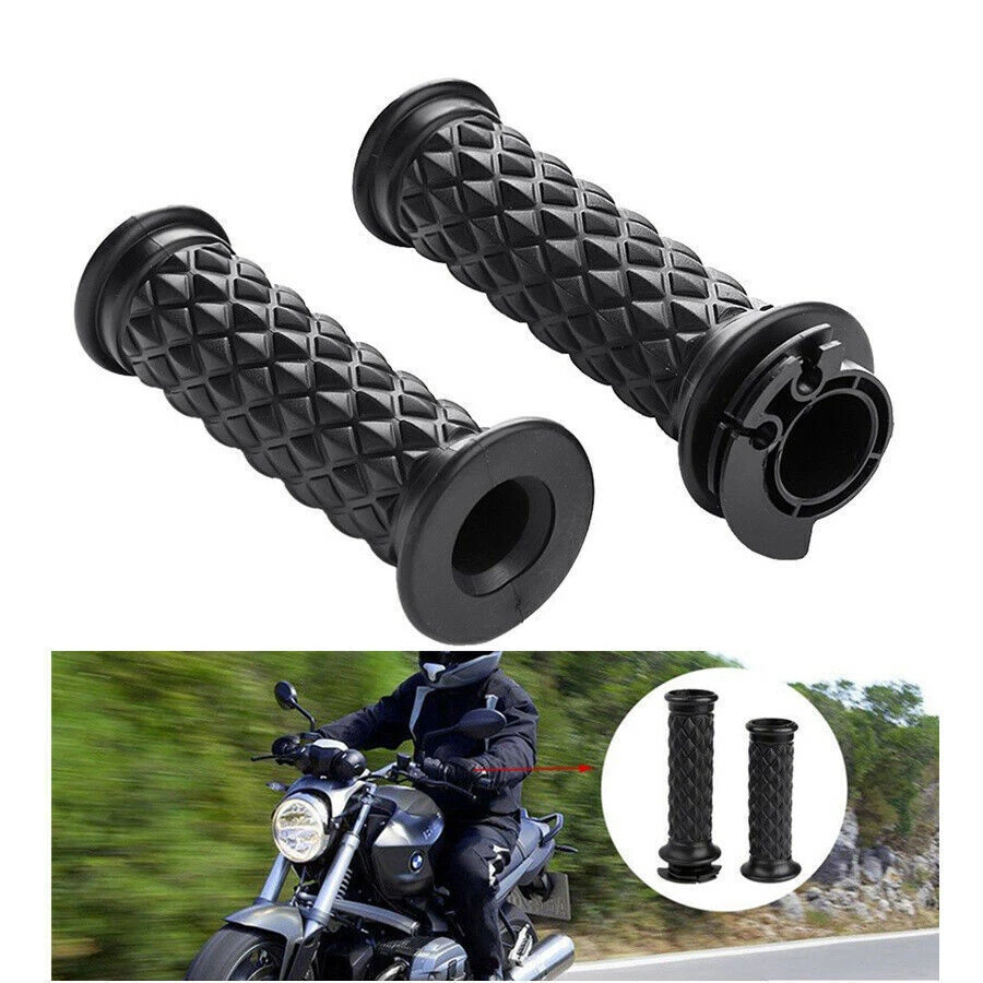 2 PIEZAS Negro Silicona Diamante Antideslizante 7/8" Manillar Motocicleta Manga Empuñadura Foto 4 de 4