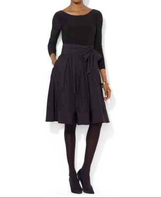 NWT Lauren Ralph Lauren Womens Fit And Flare Holiday Dress Black Size 4