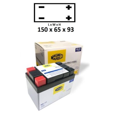 Lithium Batterie MMLT2 mit BMS und Protez/Temp Sensor, Maße: 150x65x93