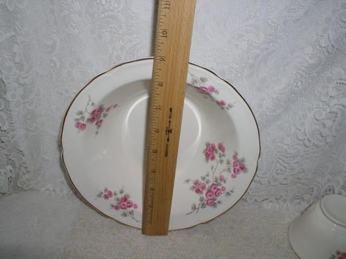 Tazón para servir verduras gris flor rosa Edwin M. Knowles - Imagen 2 de 4