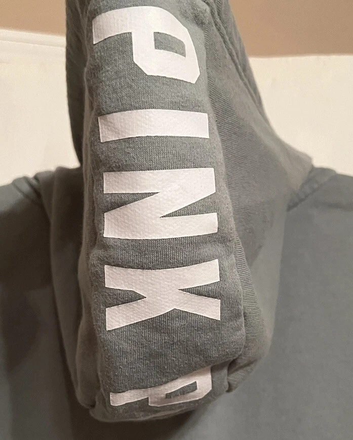 UNDERCOVER Giacca con cappuccio rosa Victoria's Secret taglia L logo anteriore cerniera intera fessure laterali morbide