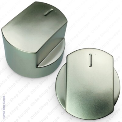 2 Backofen Herd Knöpfe für Herde Herd Schalter Zifferblatt in Silber 61EDO 61EHDO (2ERer Pack)