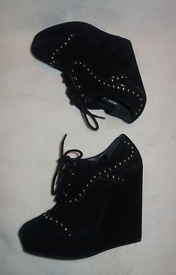 Pierre balmain studded full brogue wedges shoes size EU 37  -new