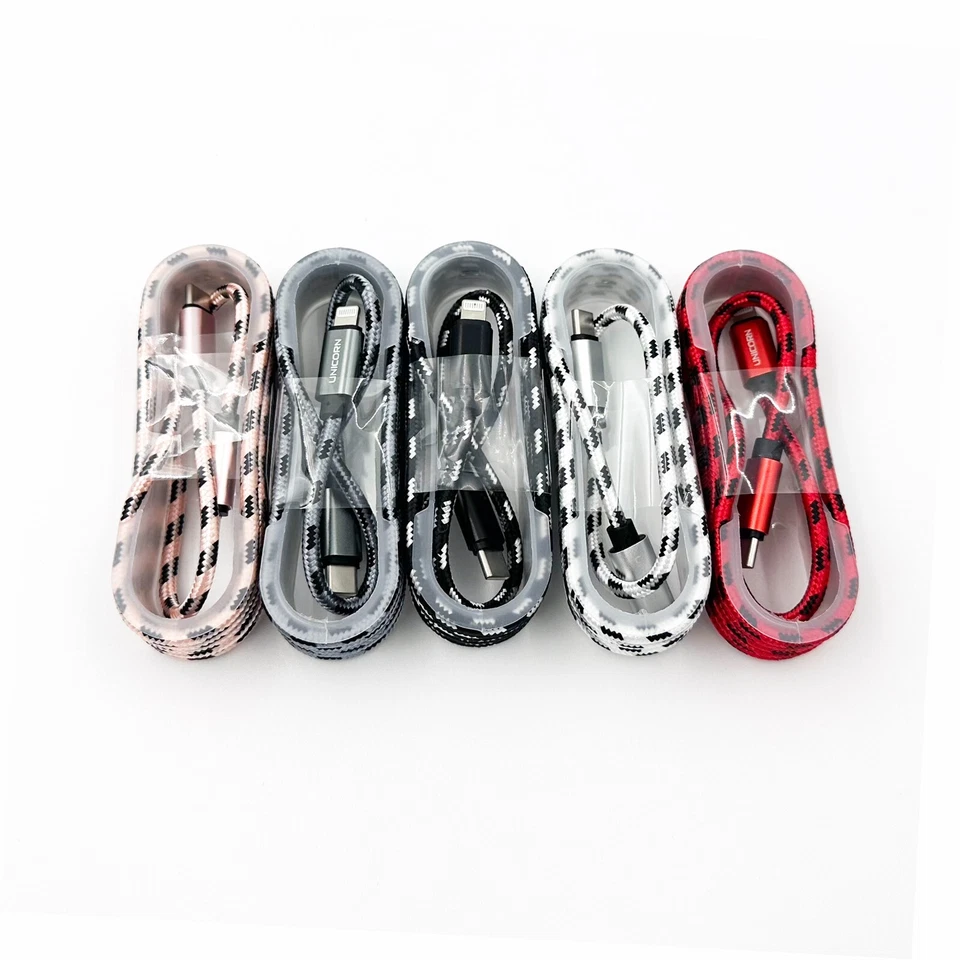50 USB-C to 8-Pin Charger for iPhone 1.5m/5ft Cable Wholesale Bulk Cords UNICORN - Image 2 of 4