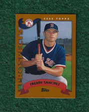 FREDDY SANCHEZ - 2002 TOPPS PROSPECTS ROOKIE CARD # 313 - RED SOX - PIRATES MLB. rookie card picture
