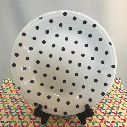 Fiestaware White Mulberry Polka Dot Dinner Plate Fiesta Exclusive Purple Dots  - Picture 1 of 5