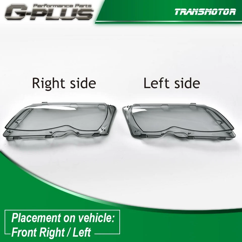 Ajuste para BMW E46 2002-2005 serie 3 4 puertas faros humo faros lente de repuesto Foto 4 de 4