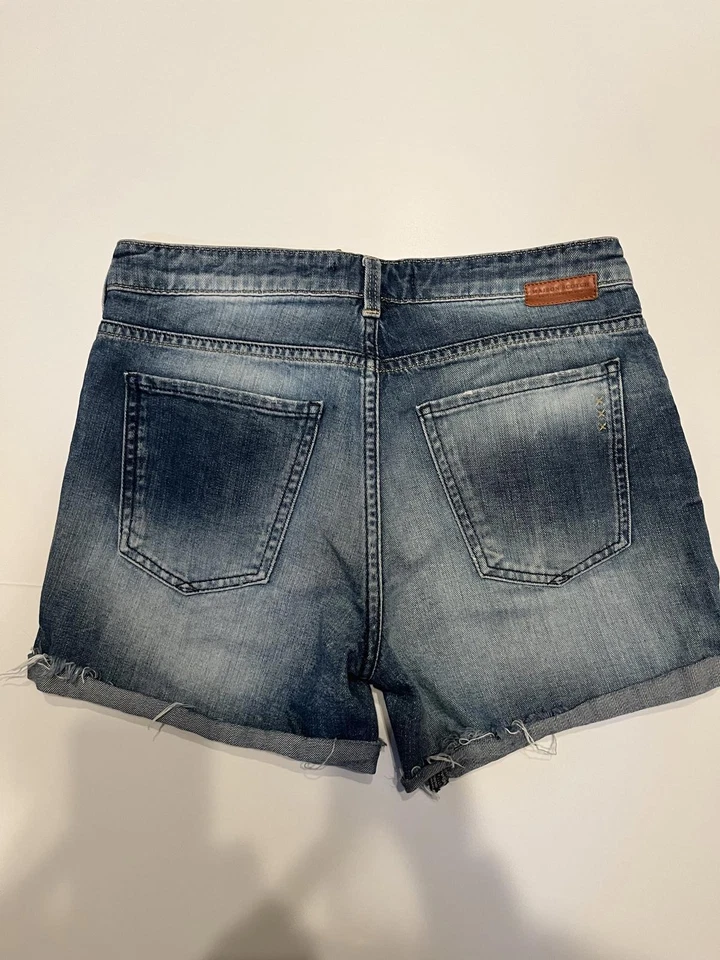  Madison Scotch and Soda Patchwork Cutoff Denim Shorts - Image 2 of 4