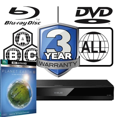 Panasonic Blu-ray Player DP-UB820 All Zone Code Free MultiRegion Planet Earth 2