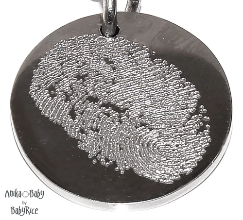 New Fingerprint or Hand Footprint Stainless Steel Pendant CHOOSE HEART or CIRCLE