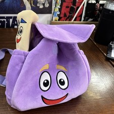 Nickelodeon Purple Dora The Explorer Mr. Face Plush 10" Backpack Tote with Map