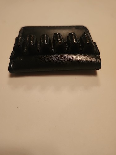 Don Hume 6 Cartridge Holder Black Leather D 406-1 D2283 - Picture 3 of 4