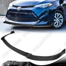 For 17-19 Toyota Corolla LE XLE Type S Black Front Bumper Lip Body Kit Spoiler