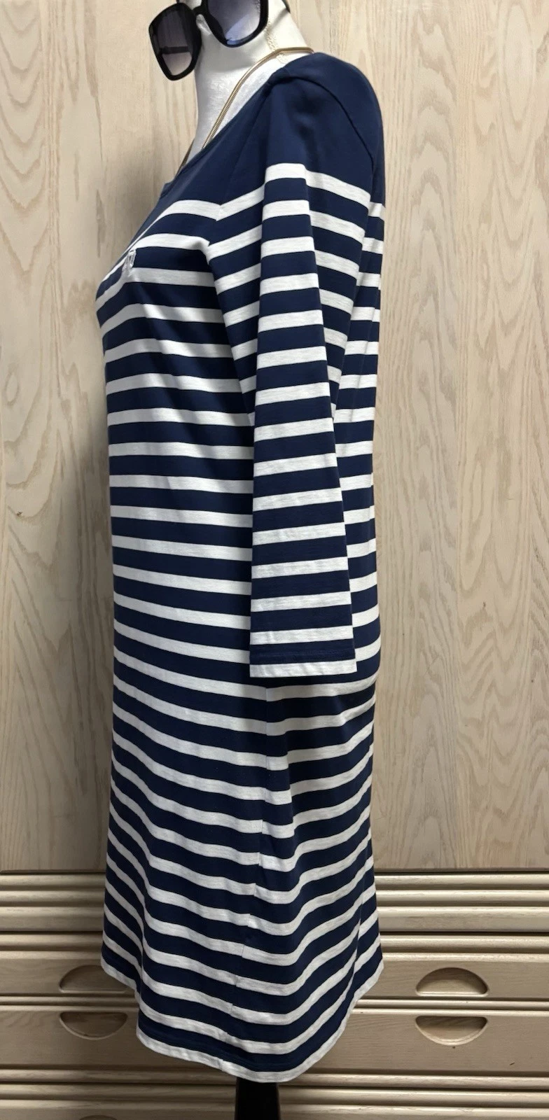 PALM ANGELS Abito felpa LADY IRISH Peter Millar Pima cotone classico a righe blu navy taglia M.