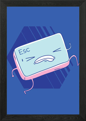 Escape key running Framed Wall Art Poster Canvas Print Picture