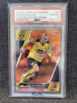 Erling Haaland 2021/22 Topps Chrome Sapphire Orange #30 1/250