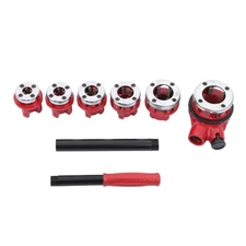 Ratcheting Pipe Threading Tool Set Ratchet Pipe Threader Kit With 6 Dies Set