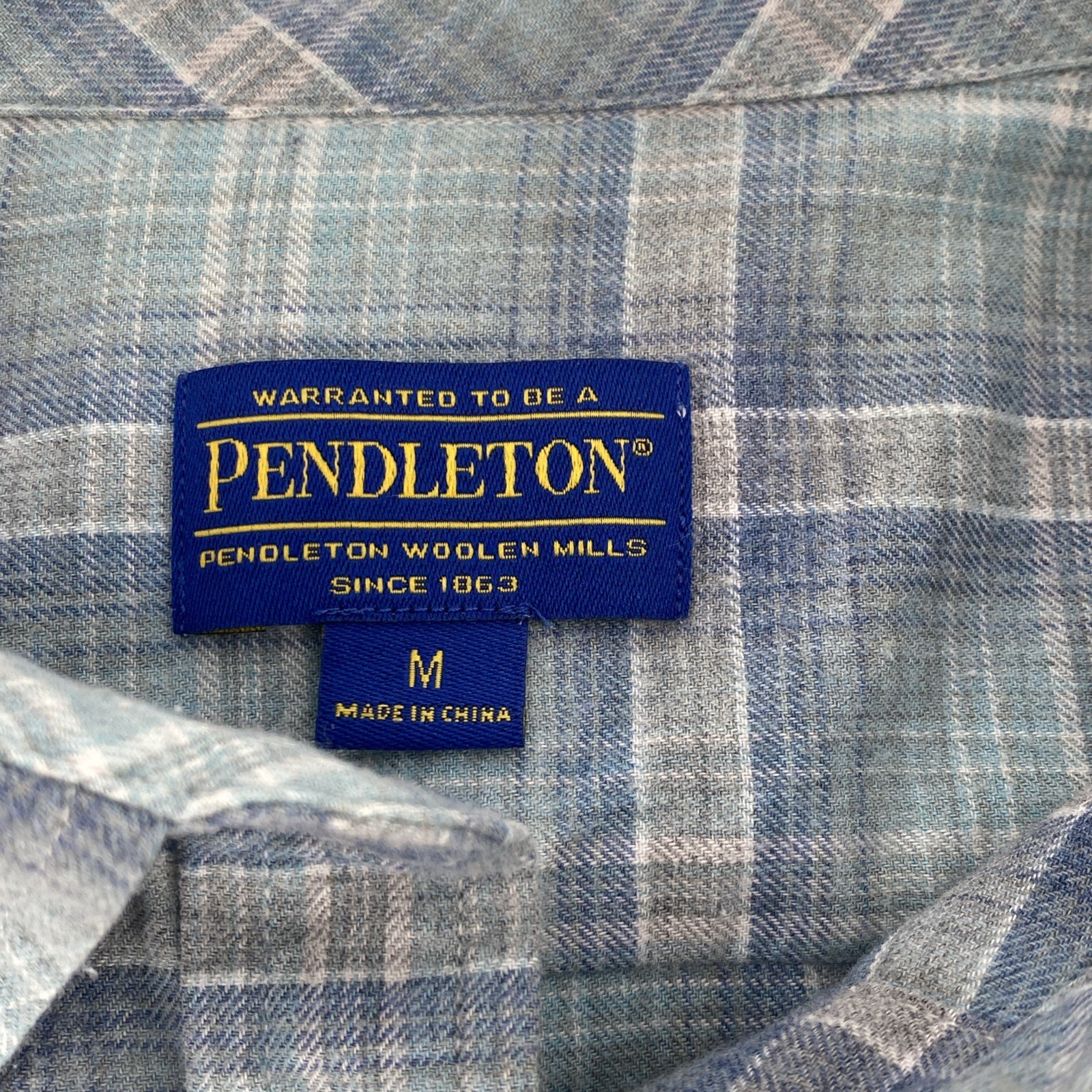 PENDLETON Light Blue Flannel Tapered Western Shir… - image 5