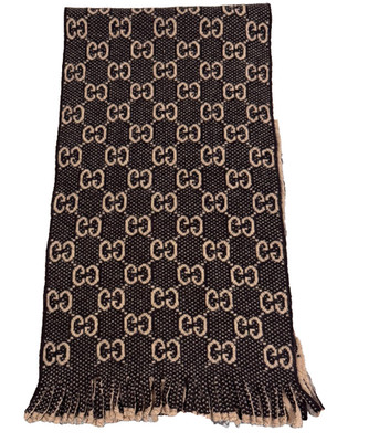 Authentic Gucci GG wool Scarf Stole Muffler made in Italy Unisex for men women