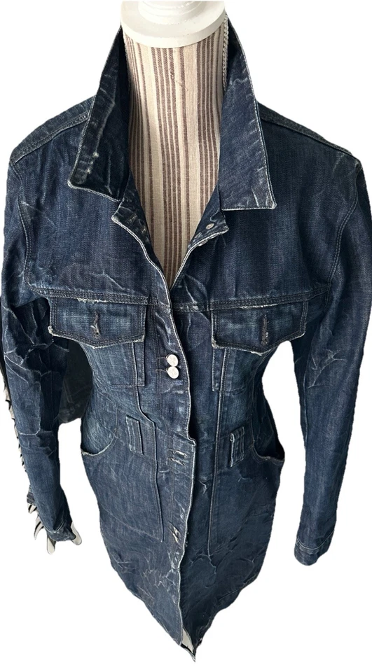 VESTE robe LONGUE EN JEAN FEMME DE LA MARQUE SCHOOL RAG XXXX TAILLE 2 OU 38.40 - Photo 2/4