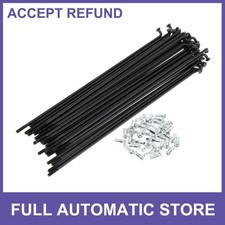 1Set 12G 167mm Length Bicycle Spokes Nipple Carbon Steel Black Universal