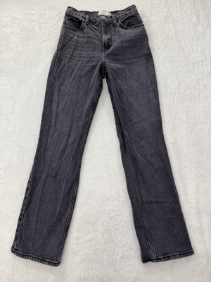 Abercrombie & Fitch Curve Love 90's Straight Ultra High Rise Sz 27 Reg Off Black