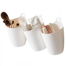 3 Pack Wall Toothbrush Holder for Bathroom Shower Organizer Hanging Cup Holde...