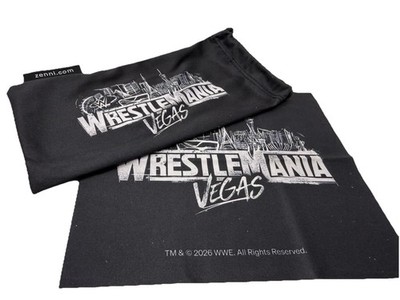 WWE2026 WRESTLEMANIA 42 LAS VEGAS ZENNI SUNGLASSES CASE BAG POUCH CLEANING CLOTH