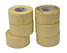 Lot of 6 IPG Masking Tape Rolls Natural Adhesive 3" W Unknown Length Dirty