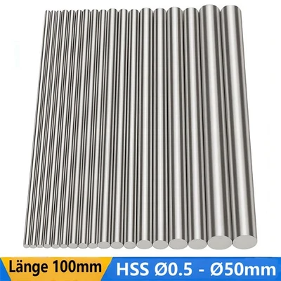 Silberstahl Rundstab Ø 0,5 - Ø 50 mm HSS Weißem Stahl Länge 100mm Zylinderschaft - Image 1 of 4