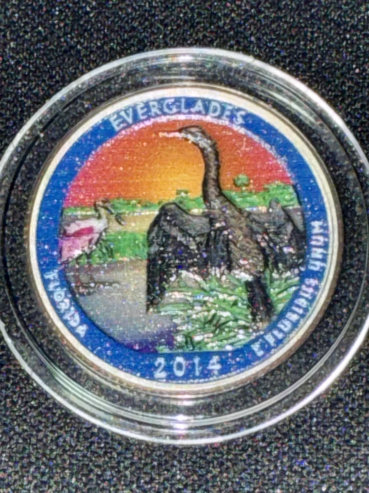 Everglades 2014d America The Beautiful Colorized Washington Quarter UNC  - Image 3 of 4