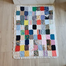 Vintage Quilt Crib Size Handmade Patchwork Blanket Nursery Farmhouse