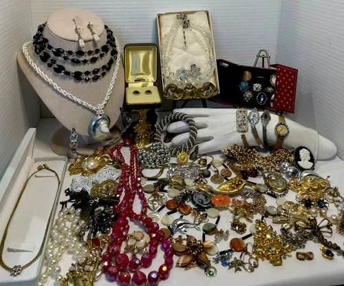 VTG Large Lot of Signed Quality Costume Jewelry 100+ Pieces 47G Sterling & 14k