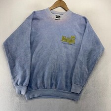 Vintage University Of Michigan Sweatshirt Men's Large Blue Faded Crewneck 90s