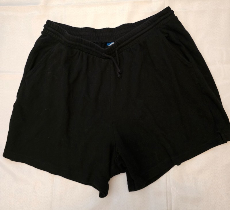 Old Navy Black Sweat Shorts XL Fleece Lounge Athletic Pockets 5" inseam