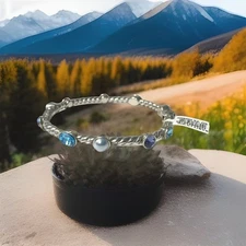 Brighton Bangle Bracelet MONTE CARLO Hinged BLUE NWT Rare Find!