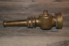 ANTIQUE BRASS FIRE HOSE NOZZLE 9 INCHES LONG