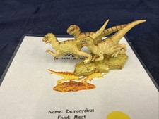 VTG 1990 Safari 2  x4  Deinonychus Pack of 3 Figure Dinosaur Carnegie Collection