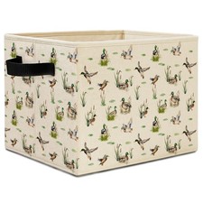 Mallard Duck Nursery Storage Bins, Rustic Pond Wild Mallard Ducks Collapsible...