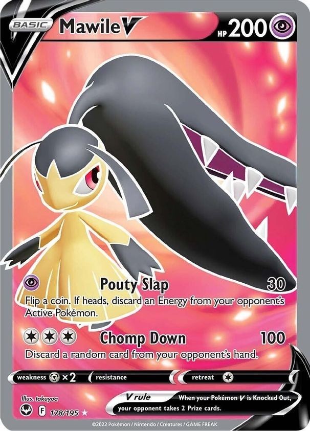 Mawile V - 178/195 - Pokemon Silver Tempest Sword & Shield Full Art Card NM