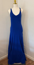 Lauren Ralph Lauren blue maxi tank dress gold accent women's size medium