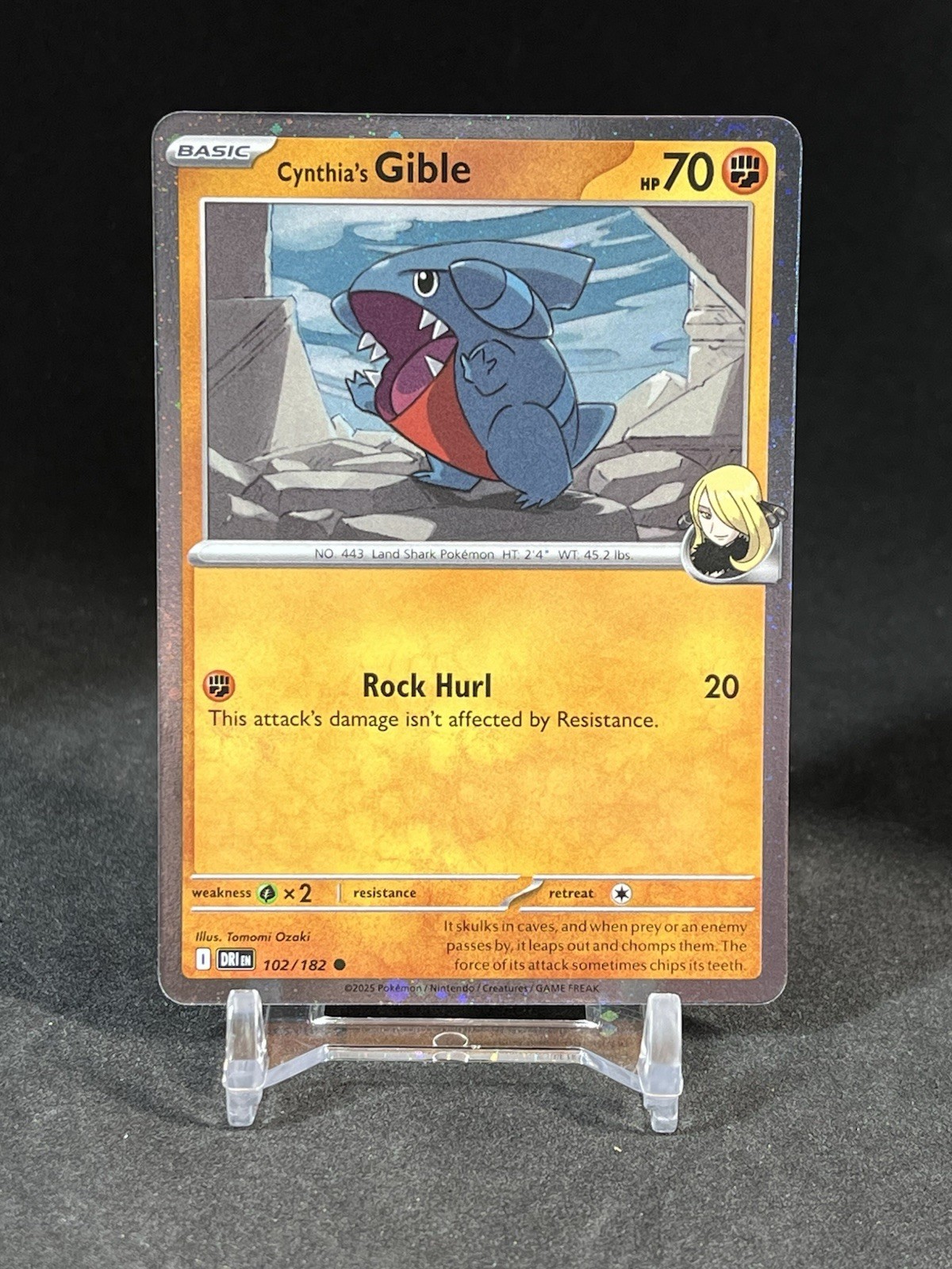 Cynthia's Gible # 102/182 SV10: Destined Rivals  cosmo holo Pokemon Card NM