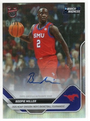 2026 Bowman U Now NCAA March Madness #25 Boopie Miller #/99 RC Rookie Auto | SMU